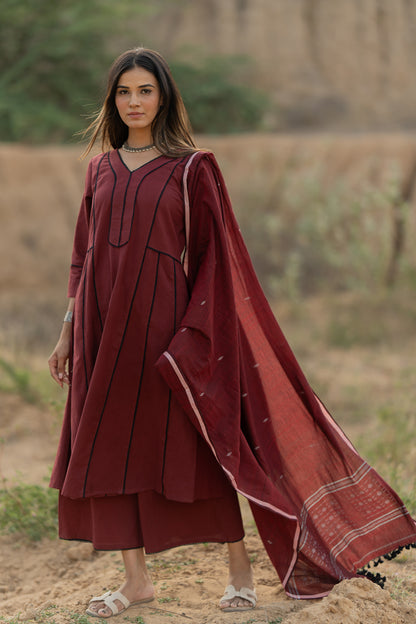 Mahogany Maroon Kurta Set