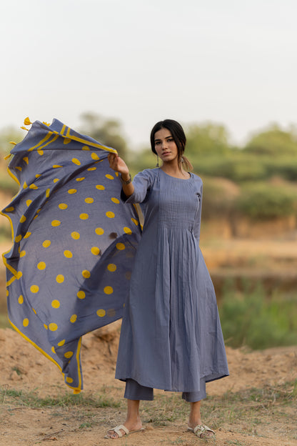 Iris Blue Kurta Set with Dupatta