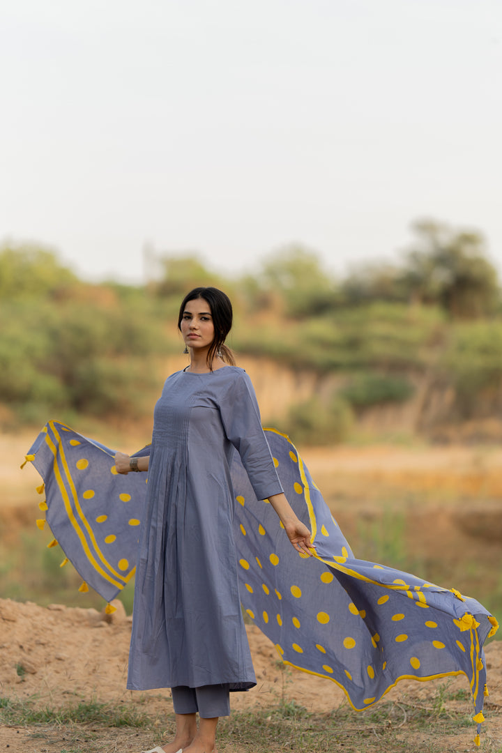 Iris Blue Kurta Set with Dupatta