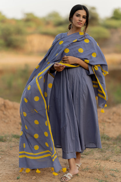 Iris Blue Kurta Set with Dupatta