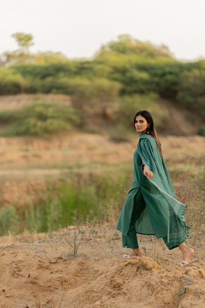 Fern Green Kurta Set with Dupatta