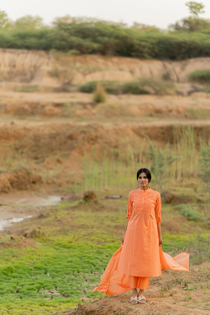 Blush Peach Kurta Set