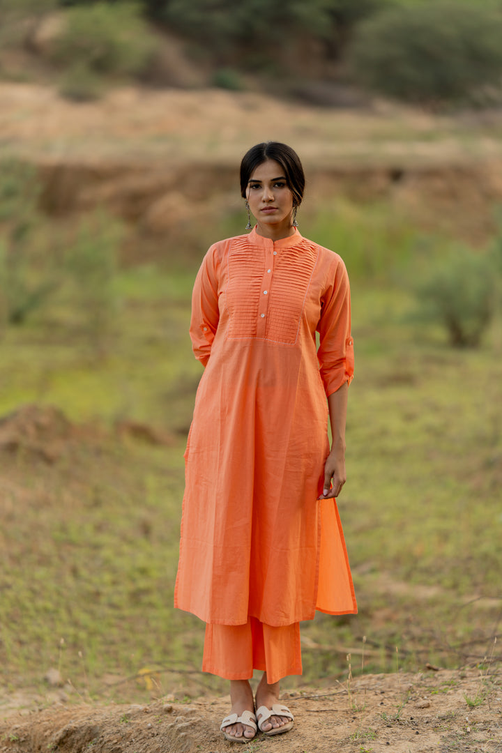 Blush Peach Kurta Set with Dupatta