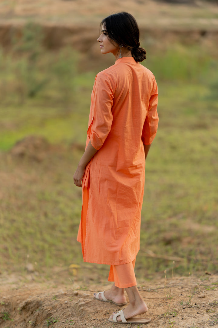 Blush Peach Kurta Set with Dupatta