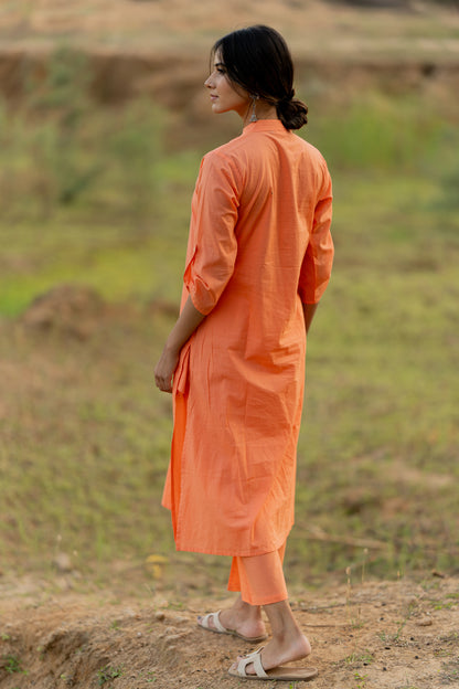 Blush Peach Kurta Set with Dupatta