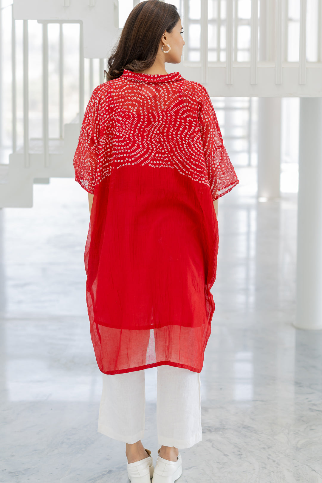 Ruby Swirl Bandhani Tunic