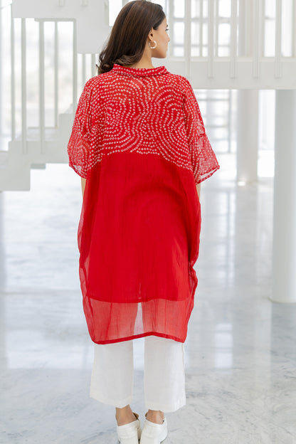 Ruby Swirl Bandhani Tunic