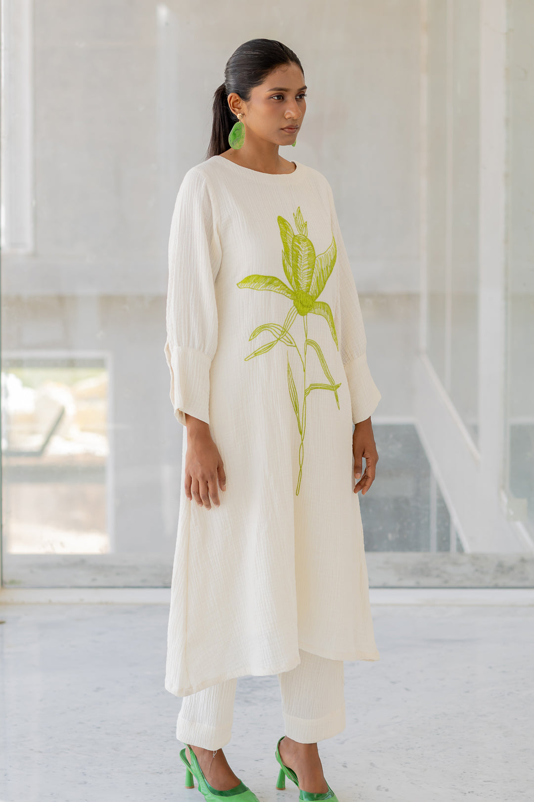 Vanilla Mist Embroidered Kurta Set