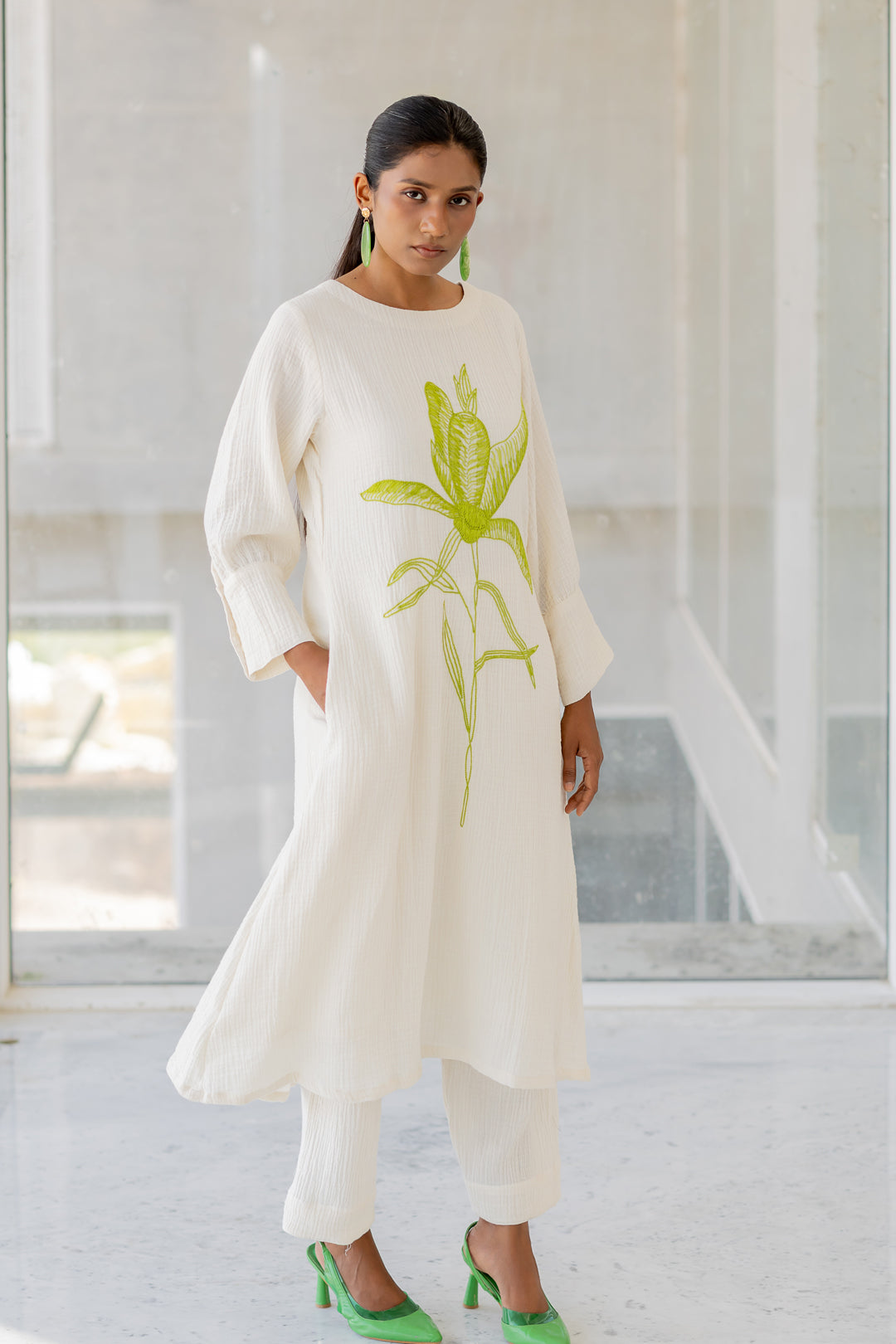 Vanilla Mist Embroidered Kurta