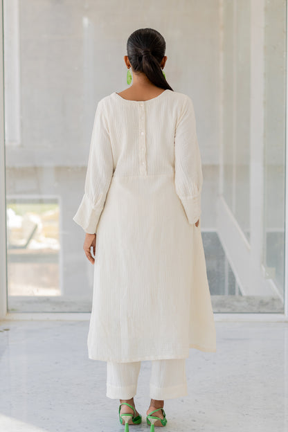 Vanilla Mist Embroidered Kurta Set