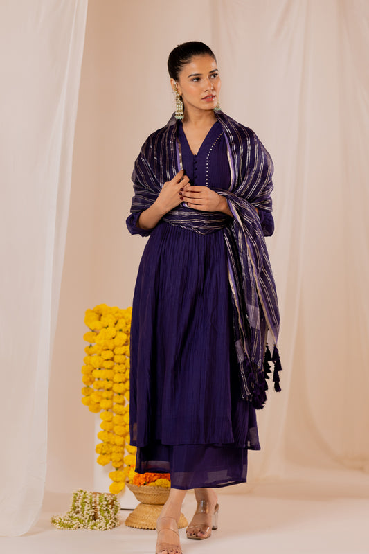 Amnaaya Kurta Set with Organza Dupatta