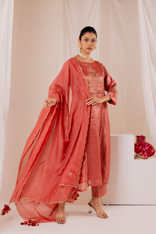 Ivara Kurta Set with Chanderi Dupatta