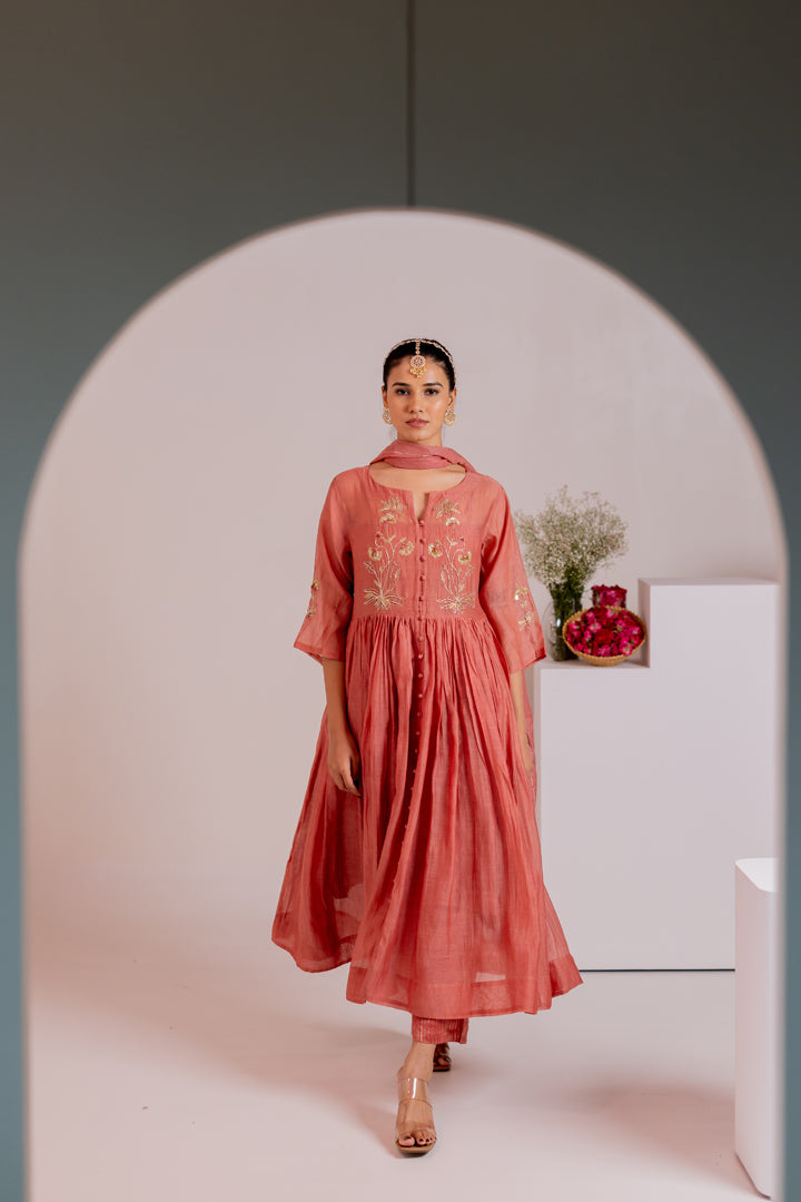 Naghma Kurta Set with Chanderi Dupatta