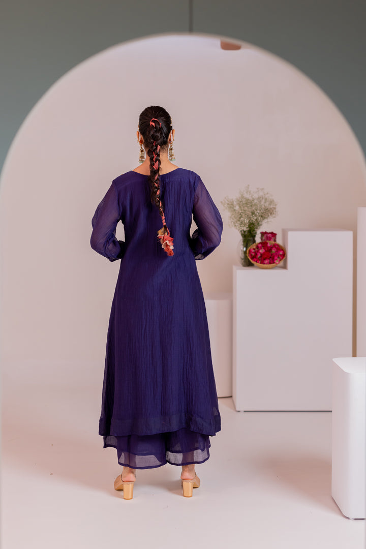 Aabroo Kurta Set with Organza Dupatta