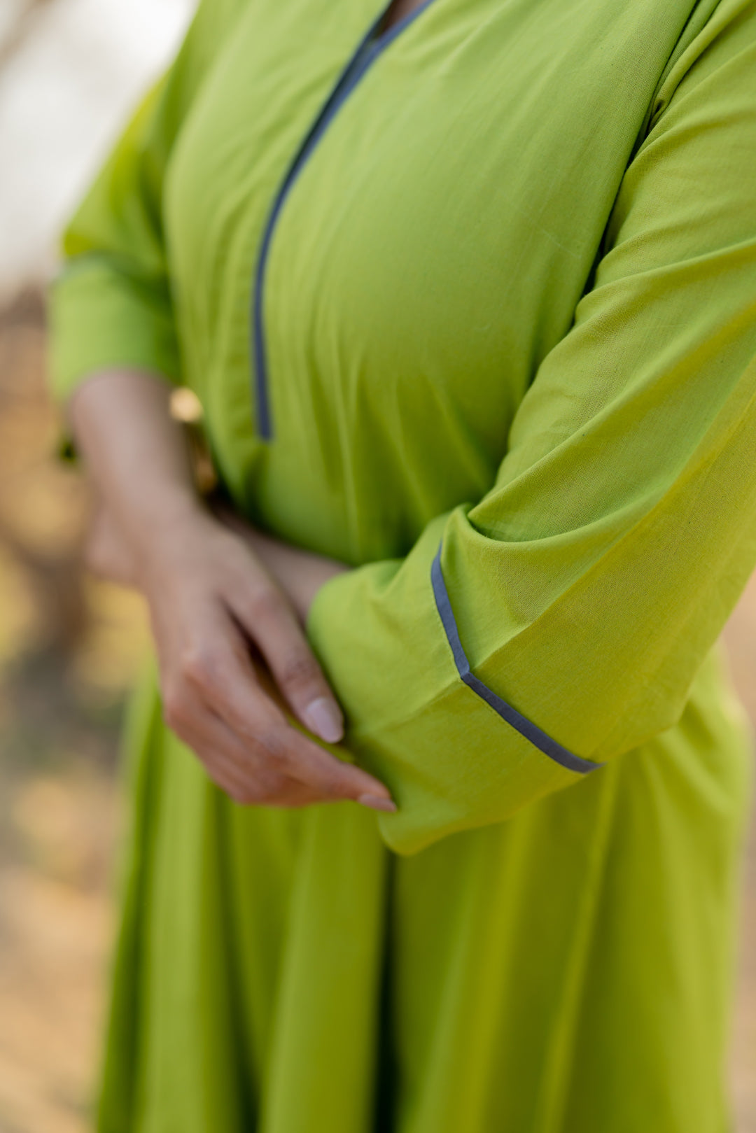 Green Pear Kalidaar Set with Jaamdani Dupatta