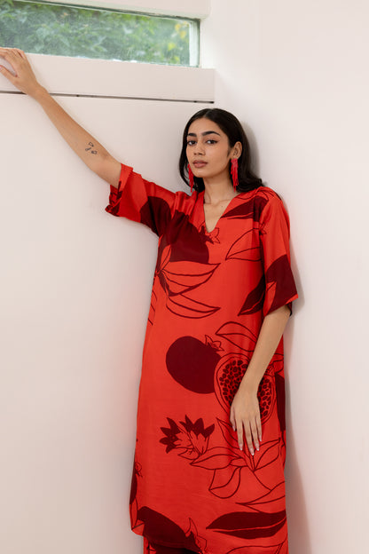 Scarlet Pomegranate Kurta Set