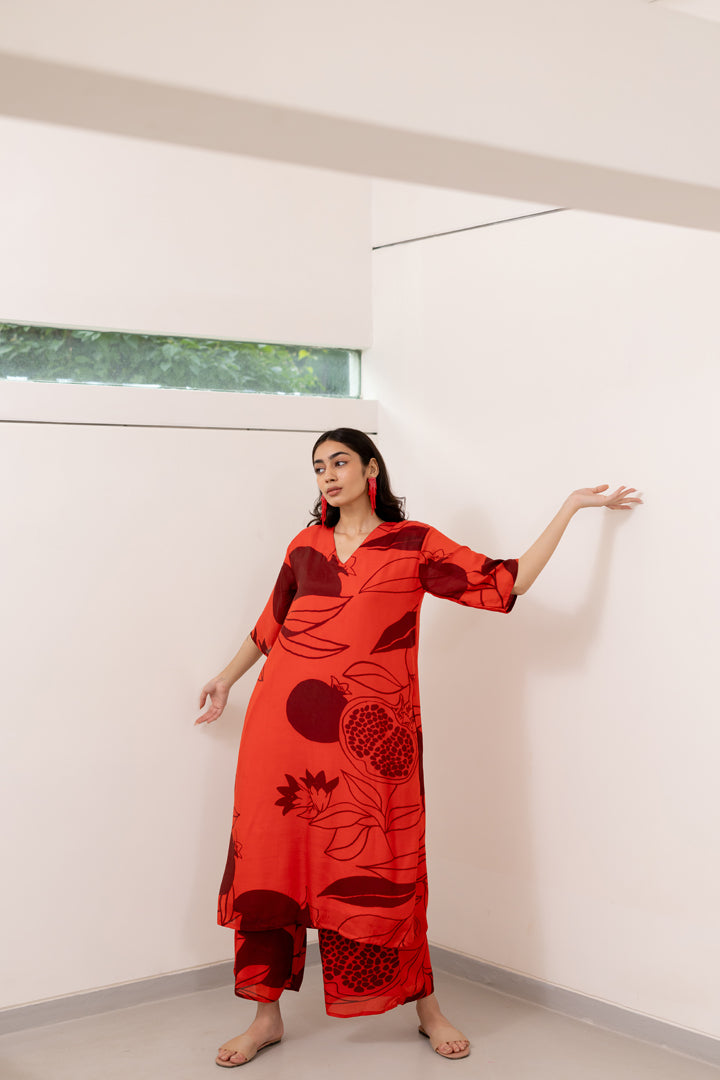 Scarlet Pomegranate Kurta Set