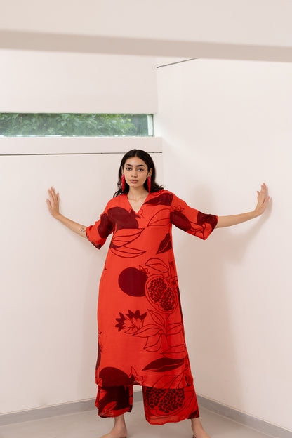 Scarlet Pomegranate Kurta Set