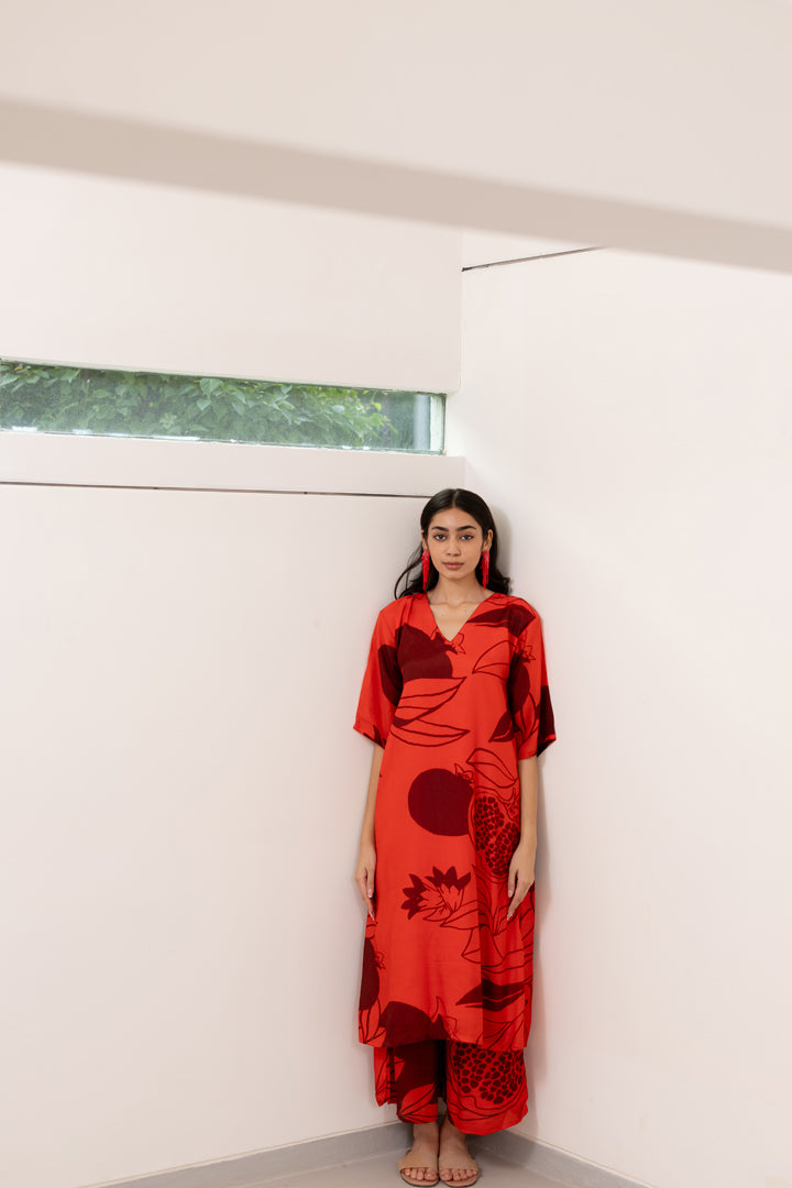 Scarlet Pomegranate Kurta Set