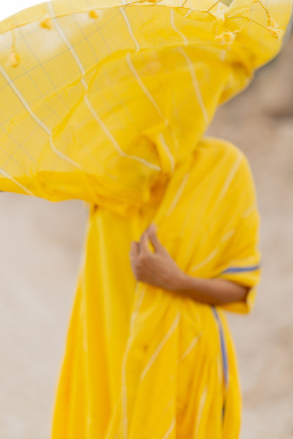 Sunshine Yellow Kurta Set with Handloom Dupatta