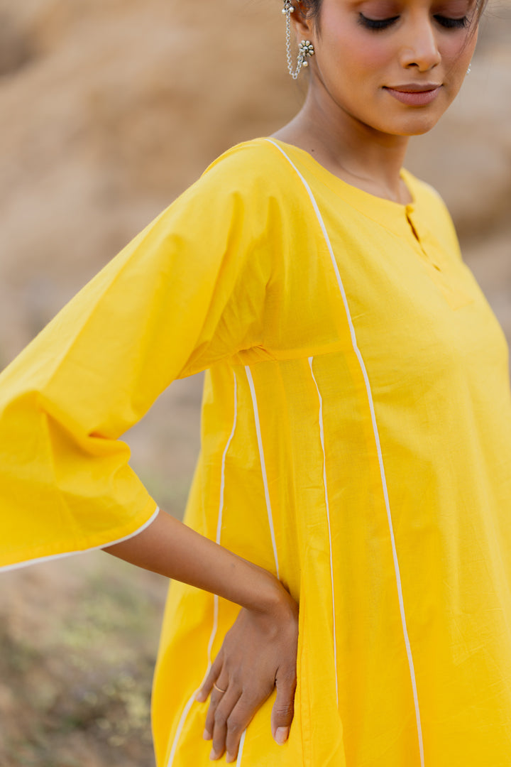 Sunshine Yellow Kurta Set with Handloom Dupatta