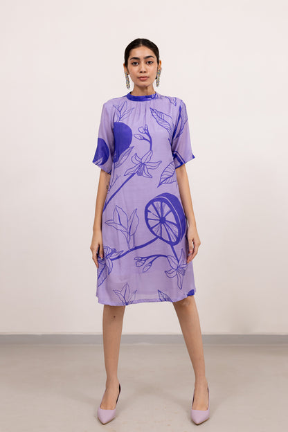 Purple lily Printed Dress