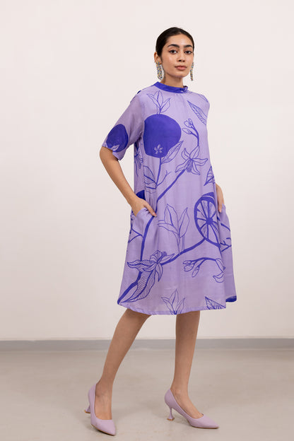 Purple lily Printed Dress