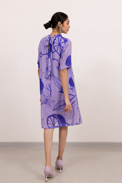 Purple lily Printed Dress