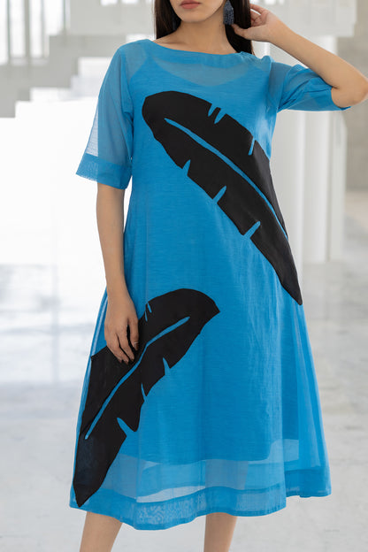 Azure Black Applique Dress