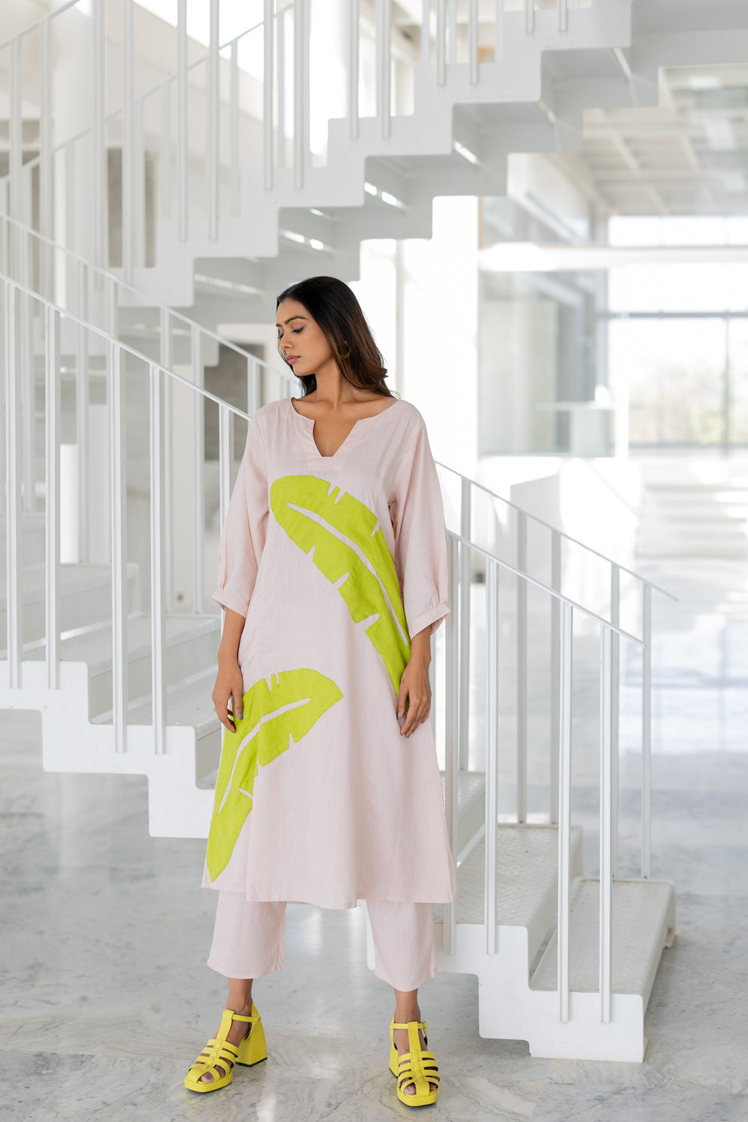 Blush Basil Applique Kurta