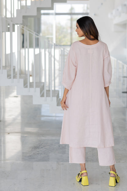 Blush Basil Applique Kurta Set