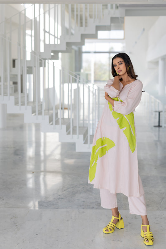 Blush Basil Applique Kurta