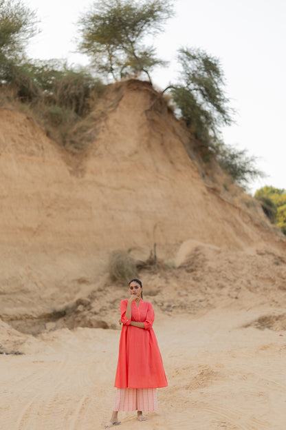 Salmon Pink Kurta Set