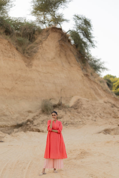 Salmon Pink Kurta Set