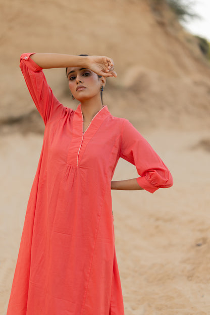 Salmon Pink Kurta Set