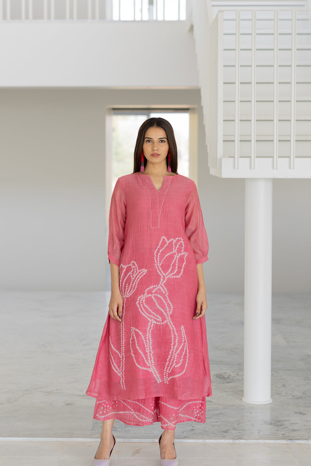 Misty Tulips Bandhani Kurta