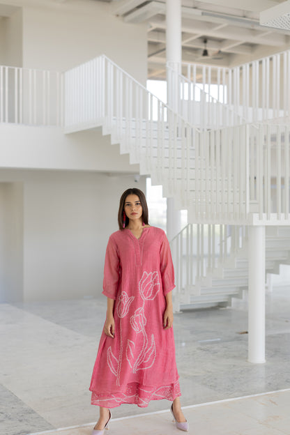 Misty Tulips Bandhani Kurta Set