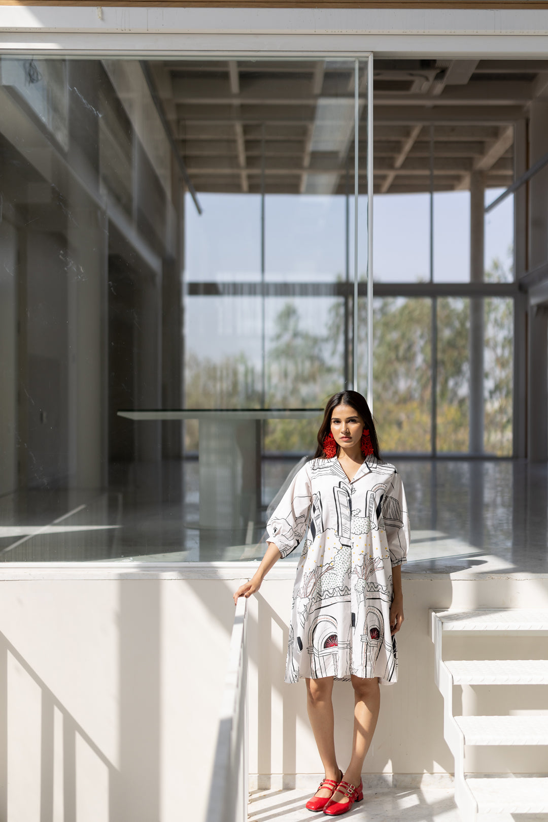 Sunlit Vistas Embroidered Dress