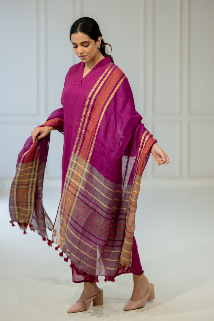 Burgundy Bliss Kurta Set with Dupatta