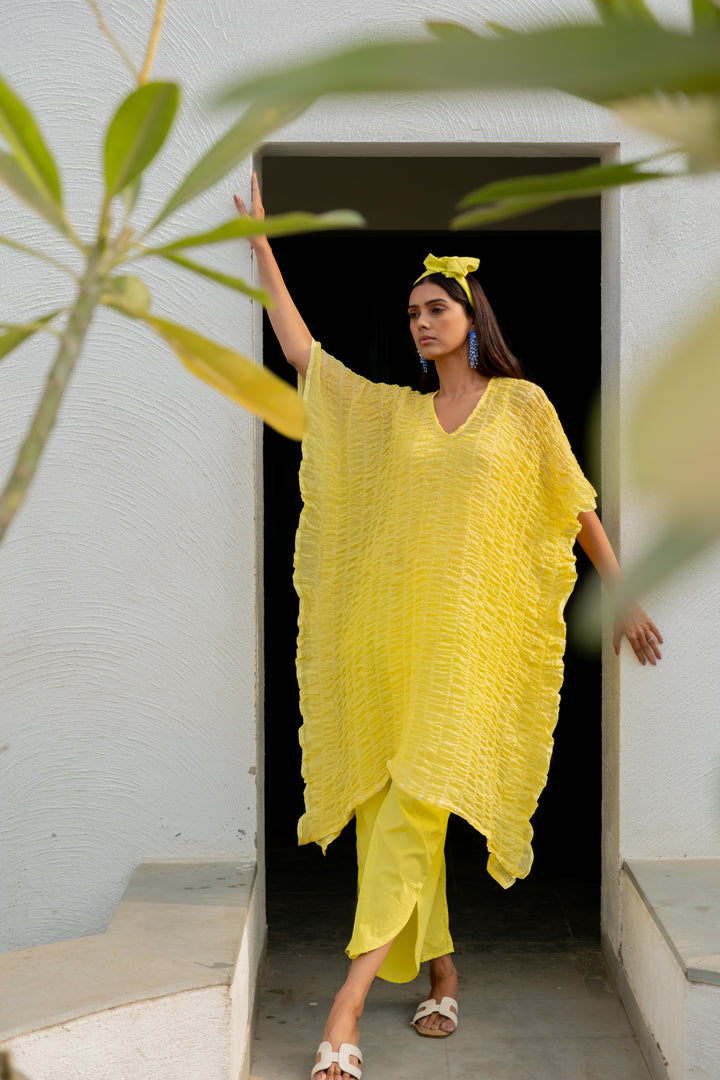 Iced Lemon Kaftan with Pants