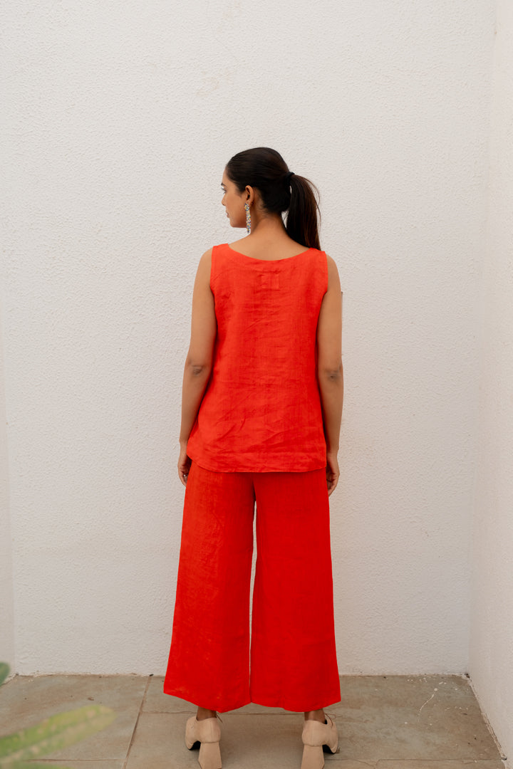 Scarlet Linen Top