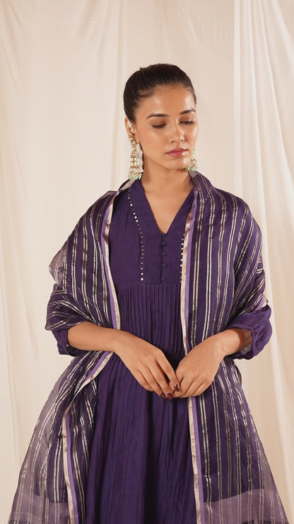 Amnaaya Kurta Set with Organza Dupatta