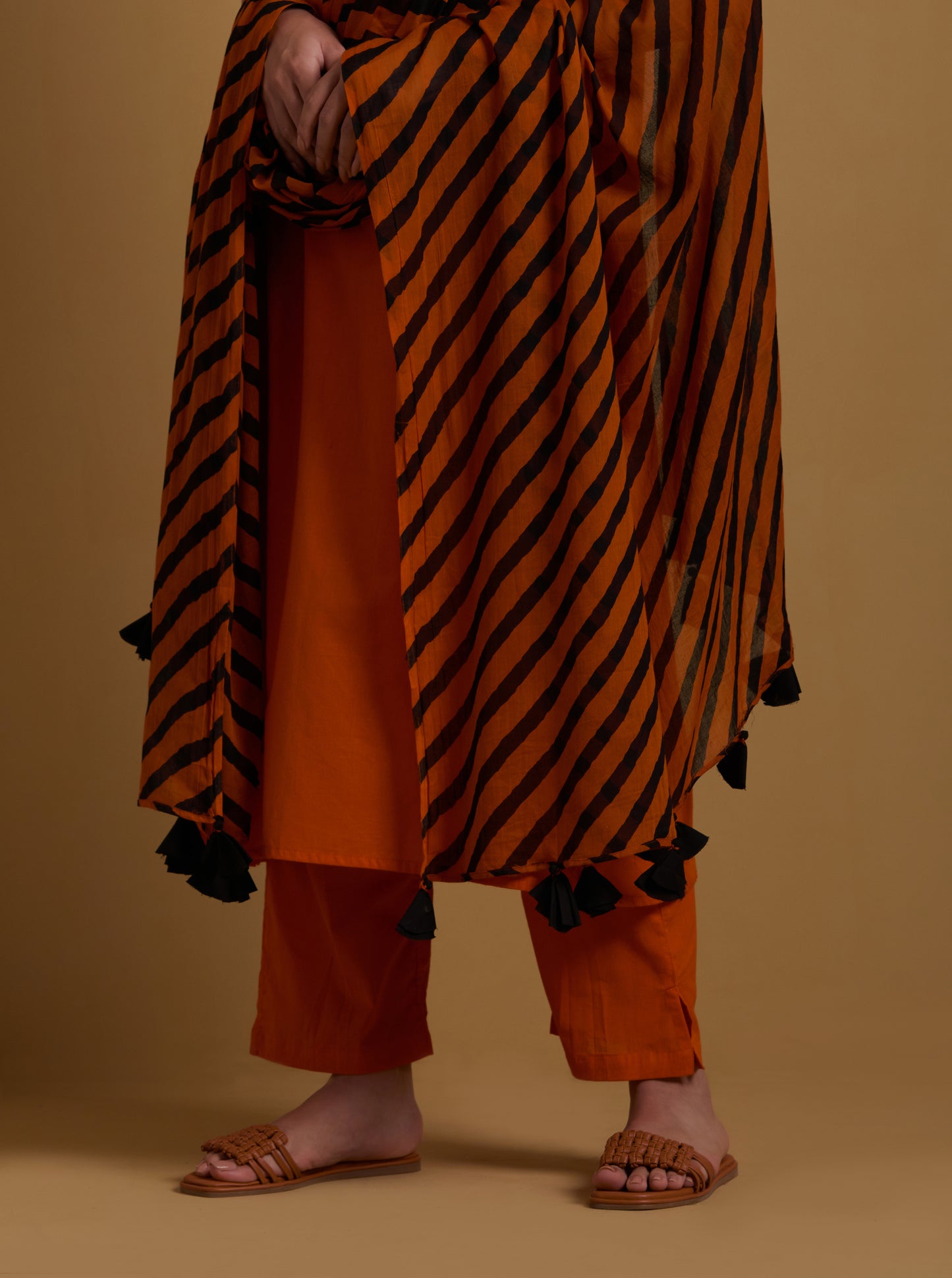 Orange Kurta and Pants Set
