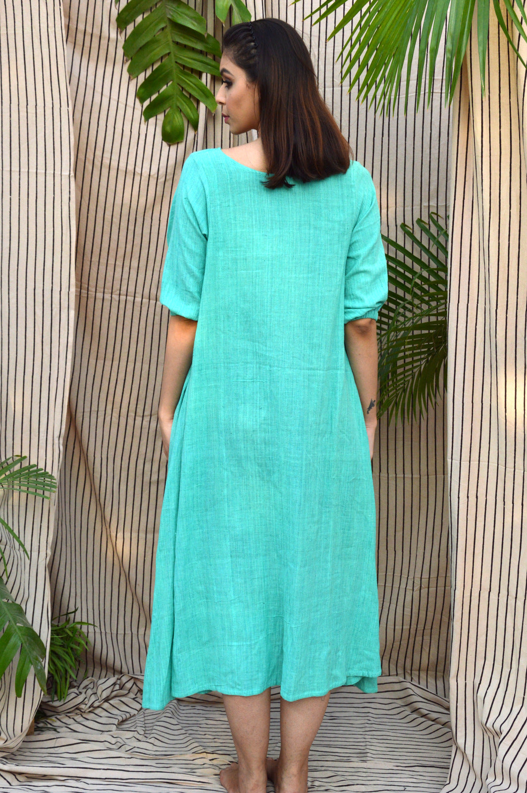 Turquoise Applique dress