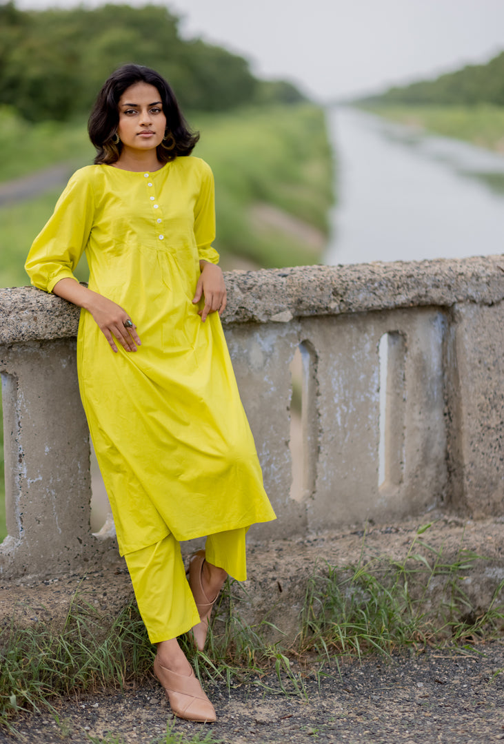 Lime sale yellow kurti