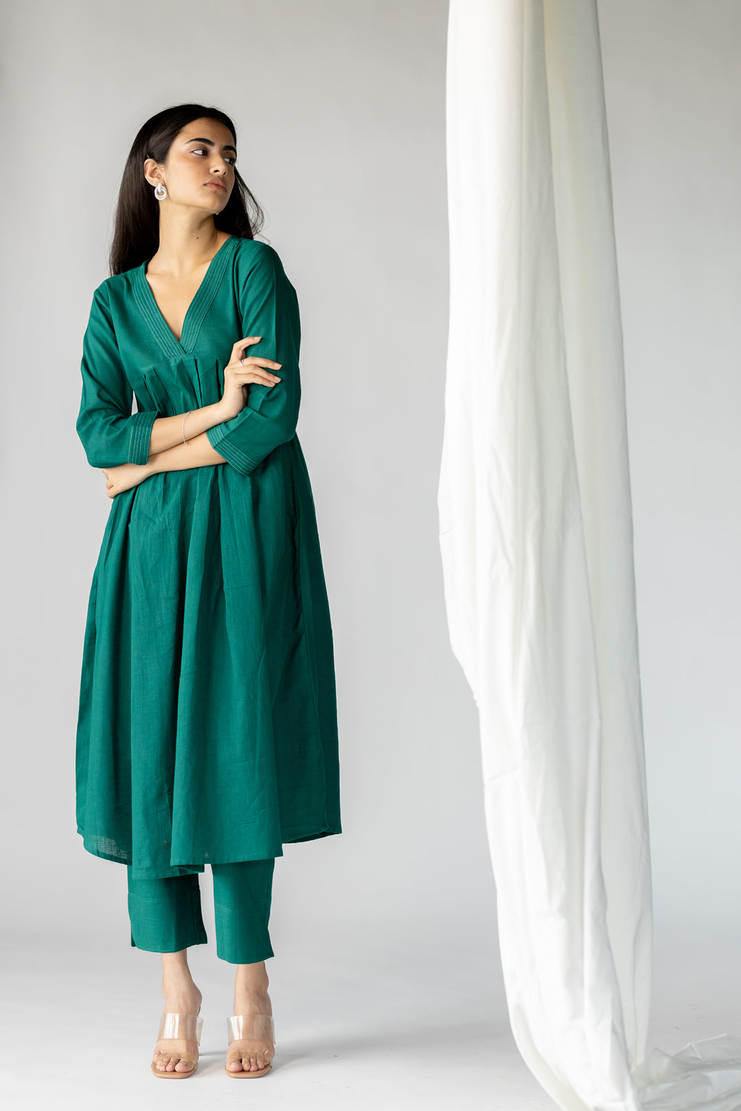 Nilima kurta in teal with motif