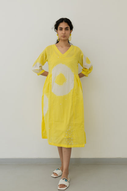 Lemon bandhani dress